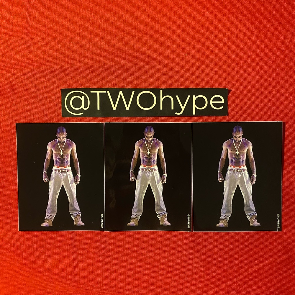 3 Supreme Tupac Hologram Stickers (SS20)